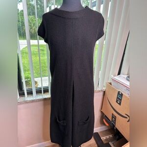 New Directions Black Midi Sweater Dress with Pockets Size Medium